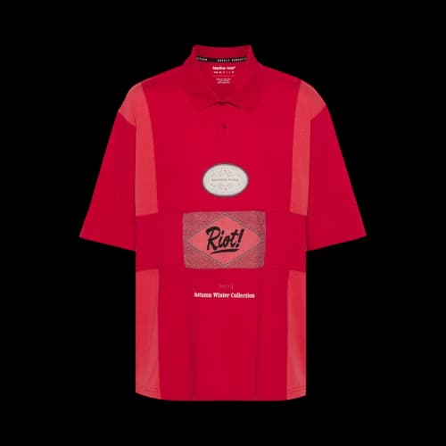 Martine Rose Oversized Panelled Polo 'Red'
