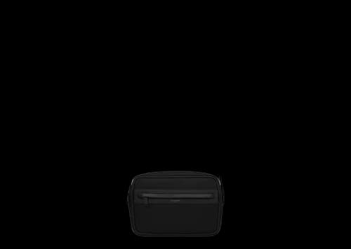 Saint Laurent Camp Camera Bag In Econyl And Lambskin Noir