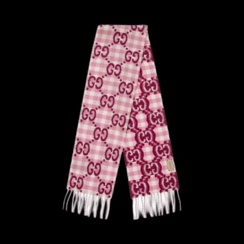 Gucci Kids GG Jacquard Wool Scarf 'Pink'