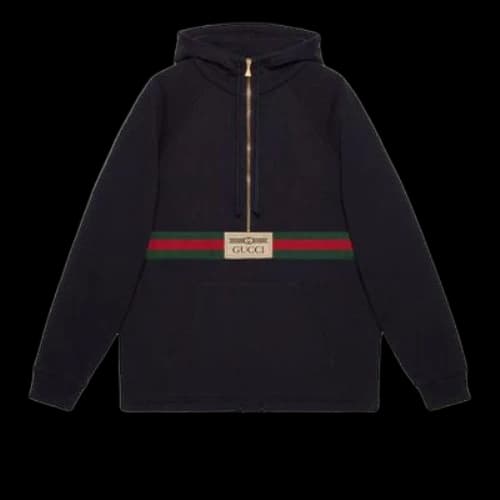 GUCCI Web with vintage Gucci Logo Sweatshirt 'Ink Blue' (Women's)