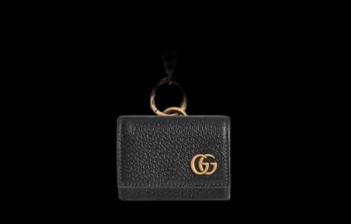 Gucci Unisex GG Marmont Logo Leather Airpods Protective Case Black