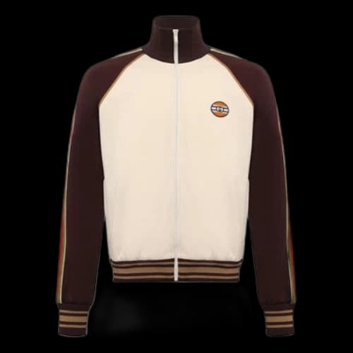 Gucci Technical Jersey Zip-Up Jacket With Web 'Beige Brown'