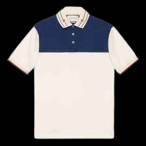 Gucci Collar Logo Polo 'Bone Blue'