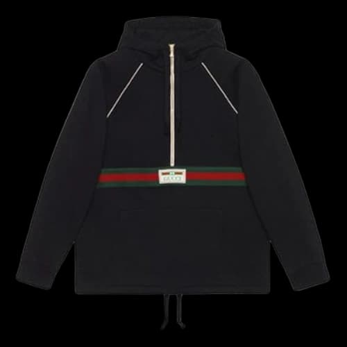 Gucci Cotton Jersey Sweatshirt With Web 'Black'