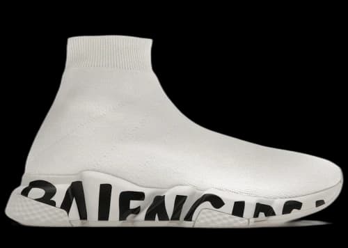 Balenciaga Speed Graffiti Trainers White Black