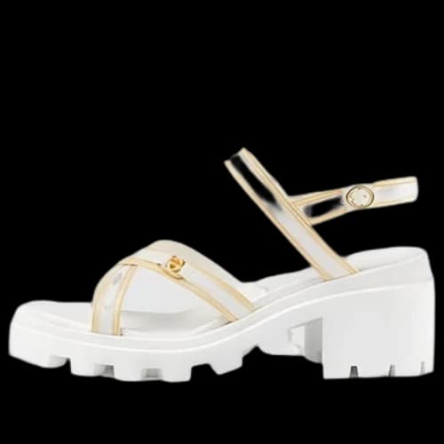 Gucci Lug Sole Sandal with Web 'White Yellow' (Women's)
