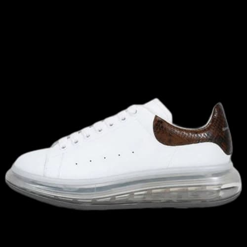 Alexander McQueen Oversized Transparent Sole Sneaker 'White Brown Crocodile'