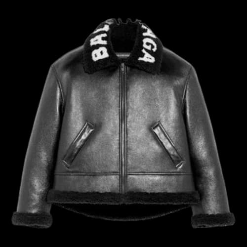 Balenciaga Cocoon Leather Aviator Jacket 'Black'