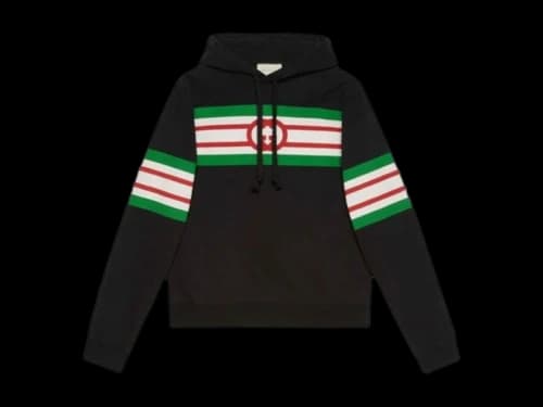 Gucci Interlocking G Print Hoodie Black/Green