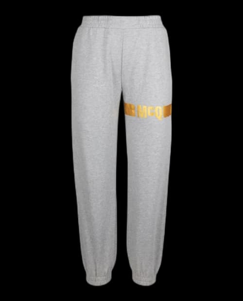 Alexander McQueen Foil Logo Sweatpants Grey Melange