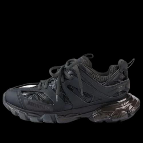 Balenciaga Track Clear Sole Low-Top Nylon Sports Shoes Black (Women's)