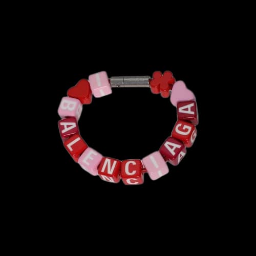 Balenciaga Beaded Toy Bracelet 'Pink/Red/Silver'