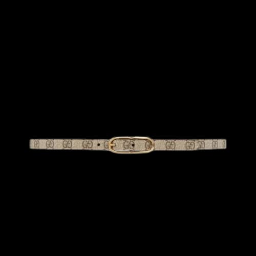 Gucci Jackie Thin GG Supreme Canvas Belt 'Beige'