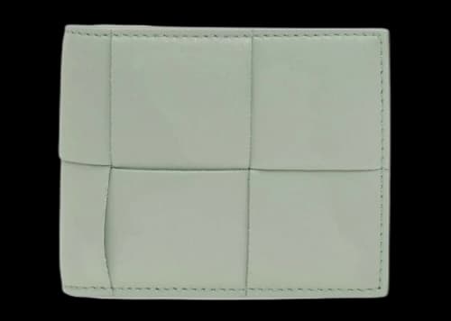 Bottega Veneta Cassette Bi-Fold Wallet New Sauge/Silver