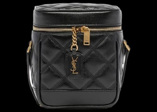 Saint Laurent Quilted 2WAY Vanity Bag Black