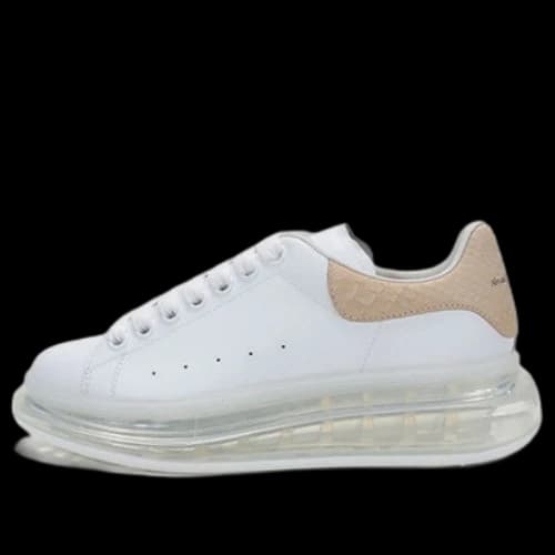 Alexander McQueen Clear Sole Oversized Sneaker 'Beige Embossed Suede Crocodile' (Women's)