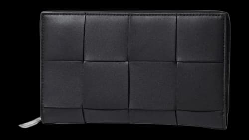 Bottega Veneta Cassette Zip-Around Wallet Black