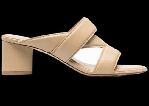 Bottega Veneta Leather Crossover Strap Sandal Beige (Women's)