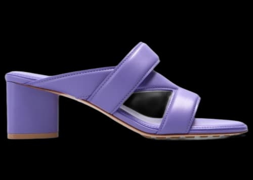 Bottega Veneta Leather Crossover-Strap Sandal Purple (Women's)