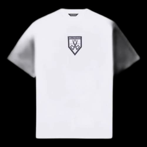 Balenciaga SS21 Pattern Printing Round Collar Male White