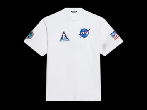 Balenciaga Womens NASA Space Multi-Patch T-Shirt White