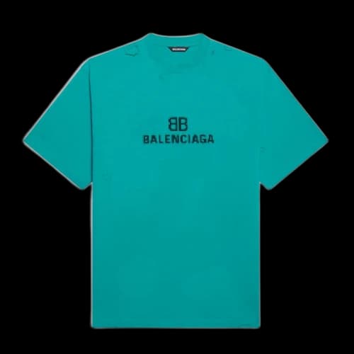 Balenciaga BB Pixel Boxy T-Shirt Blue