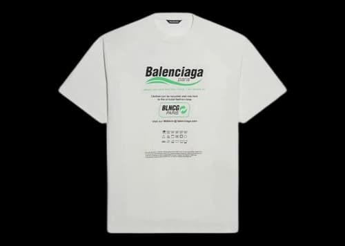 Balenciaga Dry Cleaning Boxy Logo Tee White