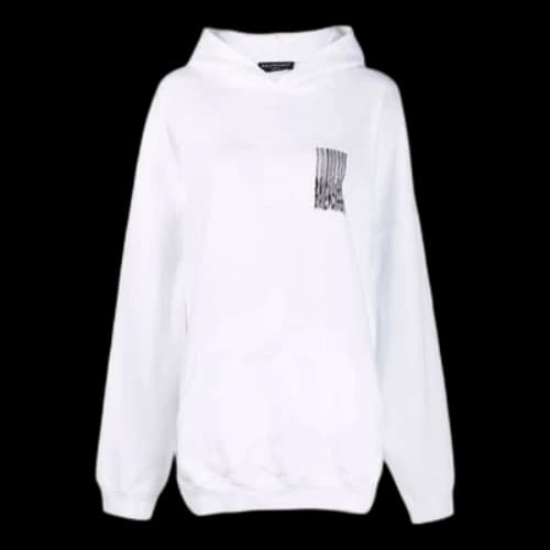 Balenciaga Barcode Cotton Hoodie 'White'
