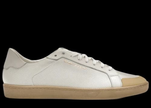 Saint Laurent Court Classic SL/39 Low Perforated Leather Ivory