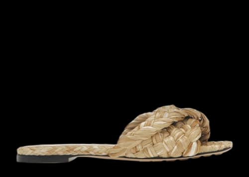 Bottega Veneta Raffia Stretch Flat Sandals Macadamia (Women's)