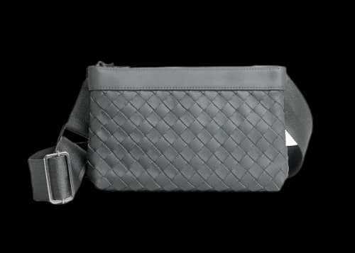 Bottega Veneta Intrecciato Duo Crossbody Thunder