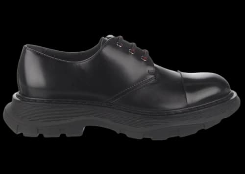 Alexander McQueen Leather Derby Shoe Black