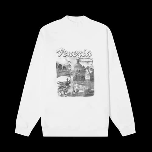 Balenciaga Venezia Print Crewneck 'White/Grey'