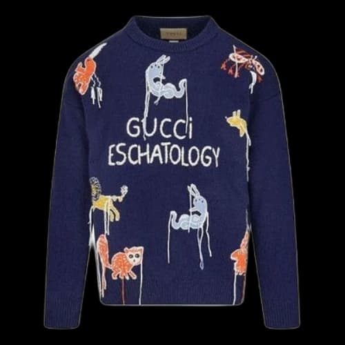Gucci x Freya Hartas Animal Wool Jumper 'Navy'