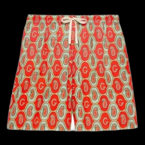 Gucci Cotton Linen G Paisley Shorts 'Orange'