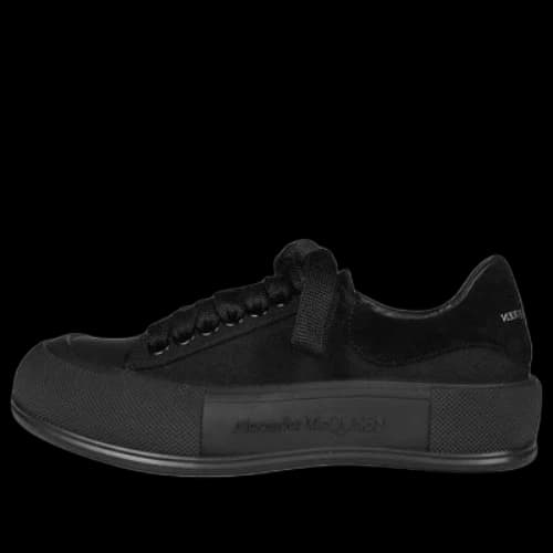 Alexander McQueen Deck Skate Plimsoll Lace Up 'Black' (Women's)
