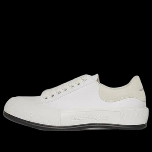 Alexander McQueen Deck Skate Plimsoll Lace Up 'Beige White' (Women's)