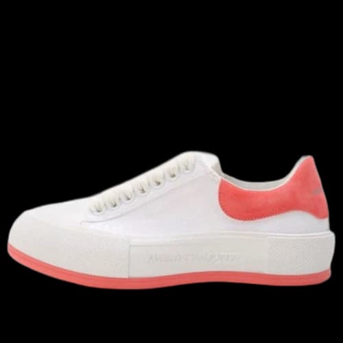 Alexander McQueen Deck Skate Plimsoll Lace Up 'White Coral' (Women's)