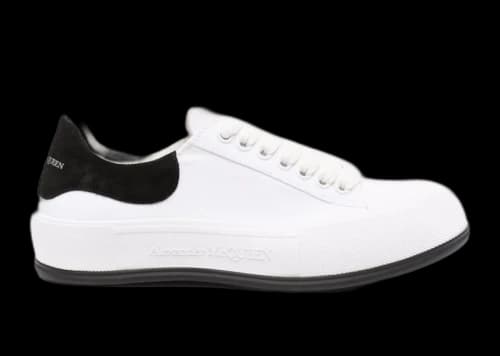 Alexander McQueen Deck Skate Plimsoll Lace-Up White Black