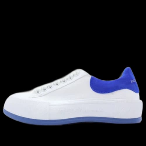Alexander McQueen Deck Skate Plimsoll Lace Up 'White Blue Suede'