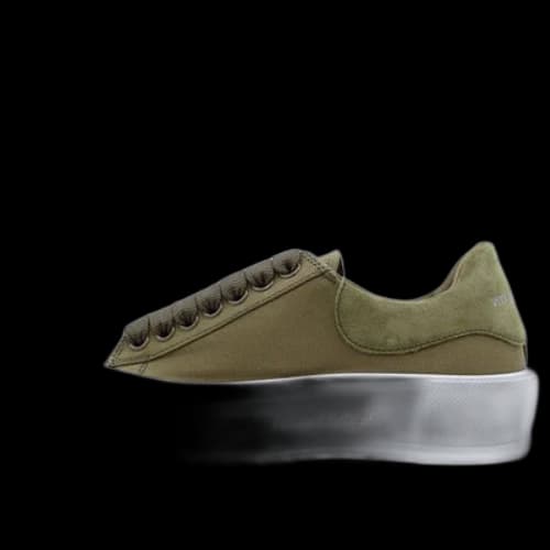 Alexander McQueen Deck Skate Plimsoll Lace Up 'Khaki Green'