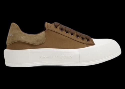 Alexander McQueen Deck Skate Plimsoll Lace-Up Khaki