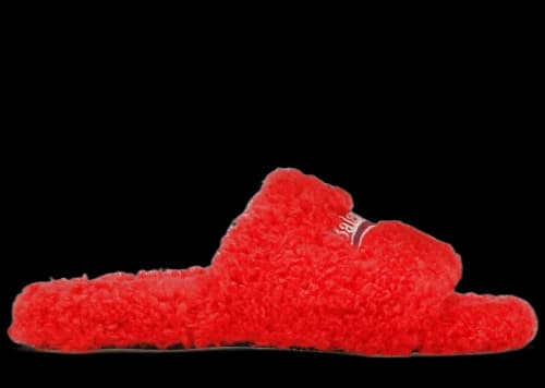 Balenciaga Furry Slide Red