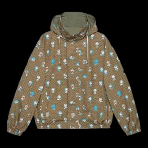 Gucci X Doraemon Reversible Nylon GG Jacket 'Beige Green'