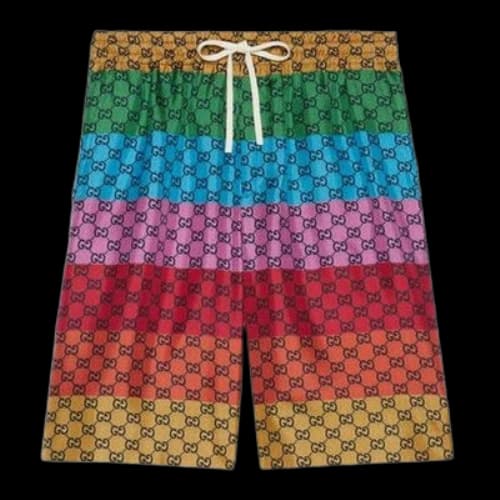 Gucci GG Wide-leg Mid-length Striped Swim Shorts 'Multicolor'