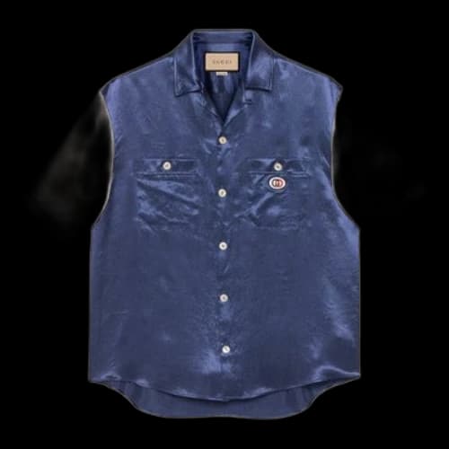 Gucci SS21 Interlock Double g Short Sleeve Blue Shirt