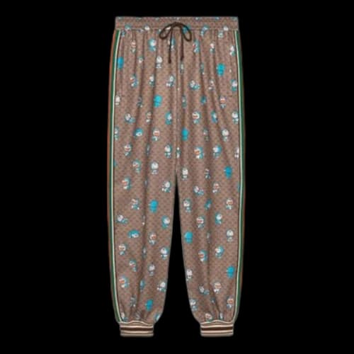 Gucci x Doraemon SS21 Monogram Pants 'Brown'