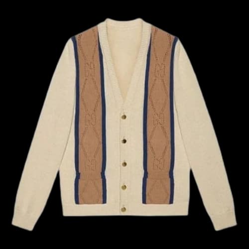 Gucci Striped V-Neck Cardigan 'Beige Brown'