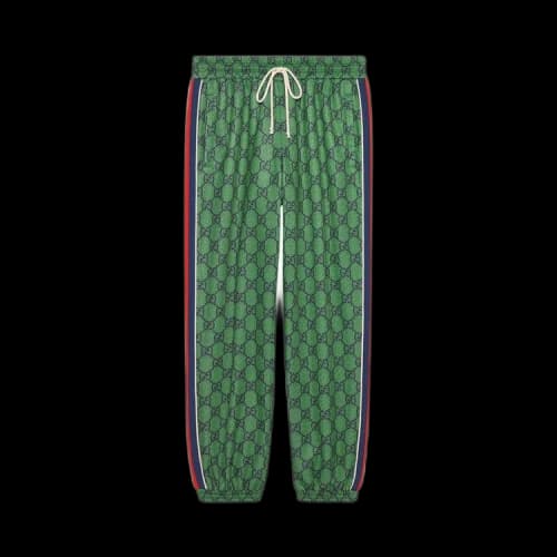 Gucci GG Jersey Jogging Pant With Web 'Green/Dark Blue'