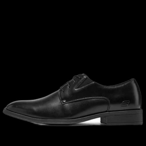 Skechers LARKEN Leather Formal Shoes 'Black'